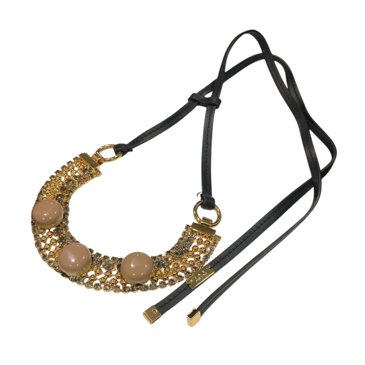 MARNI マルニ　スカーフ　ネックレス MARNI スカーフ ネックレス リボン ブラック ゴールド マルニ