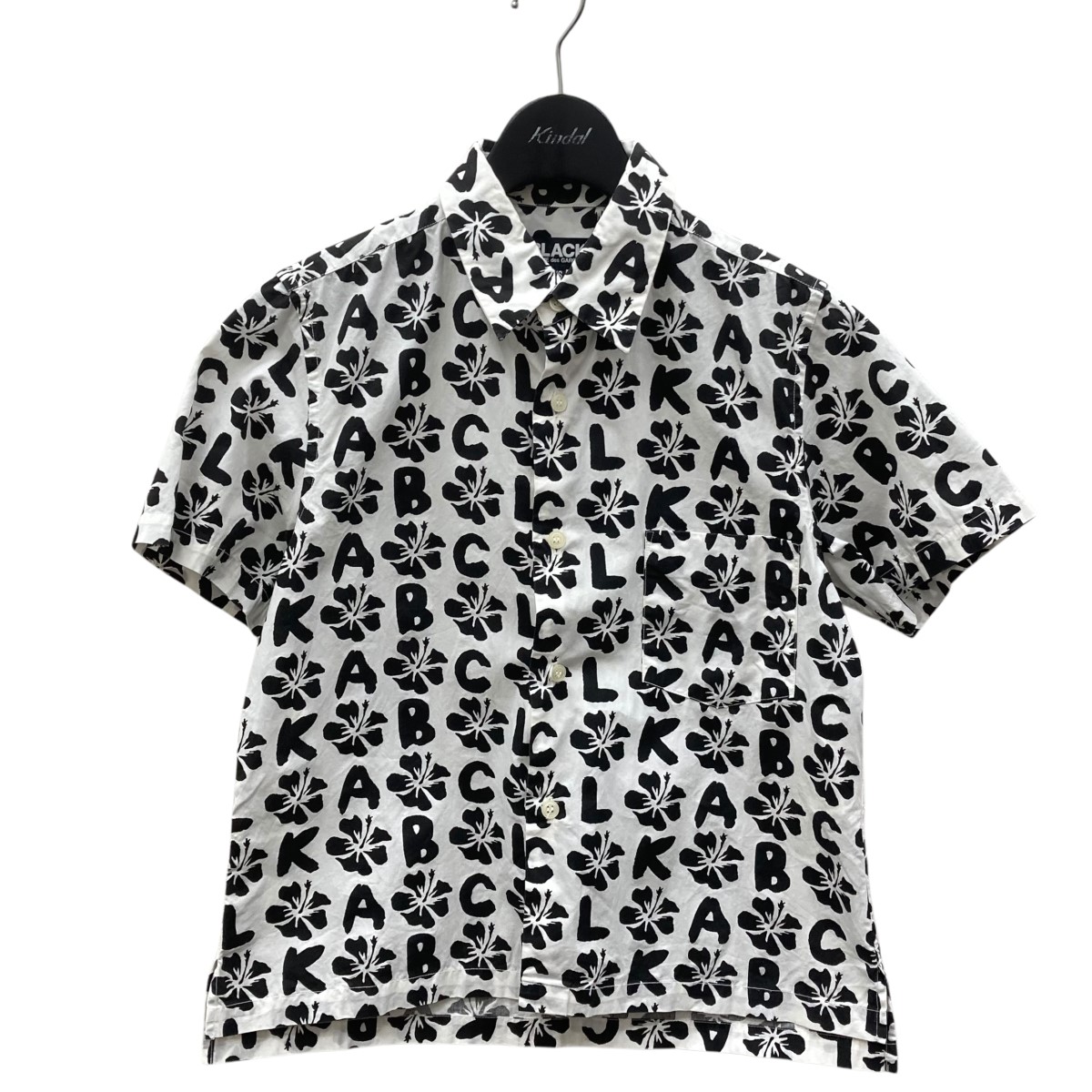 ブラックコムデギャルソン BLACK COMME des GARCONS AD2011 総柄シャツ 1H-B012 ブラック サイズ：S BLACK COMME des GARCONS(ブラックコムデギャルソン) AD2011総柄