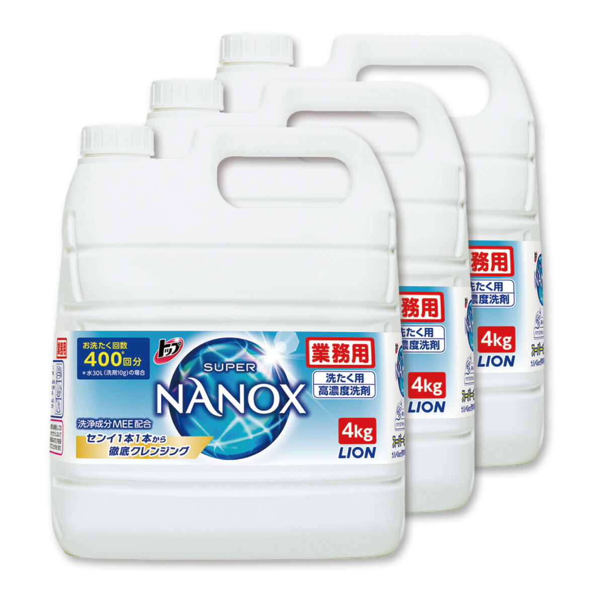日/祝も発送 （まとめ） ライオン トップNANOX 業務用 4kg〔×3セット〕 通販
