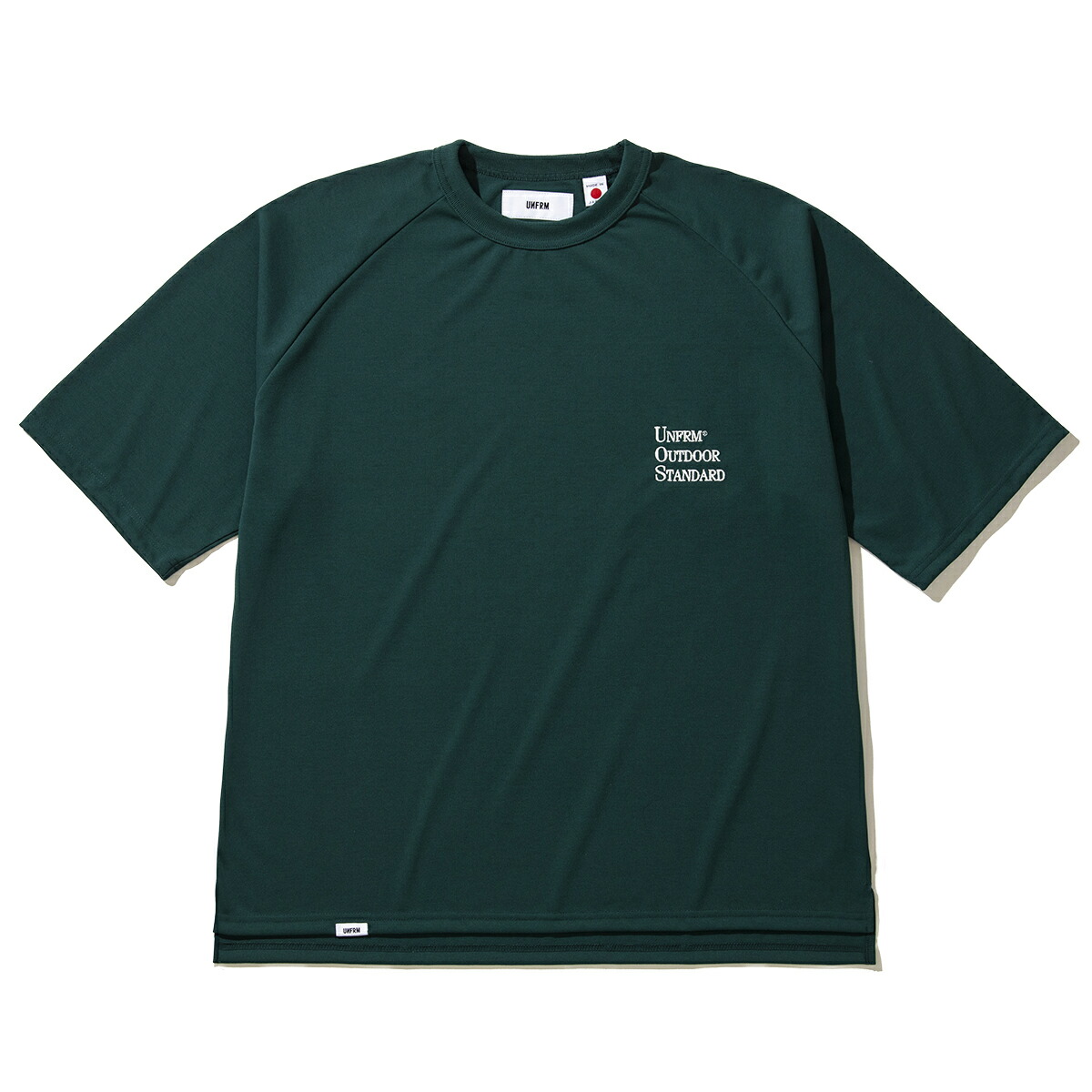 【挙げ句の果て1点】【20%OFF】UNFRM OUTDOOR STANDARD TRY COOL 1/2 HEAVY WEIGHT U.O.S EMB RAGLAN DRY T-SHIRT(DARK GREEN)(ユニフォームアウトドアスタンダード トライクール 1/2 ヘビーウェイト U.O.S EMB ラグラン 素っ気ない プルオーバー)【メンズ】【25SS】