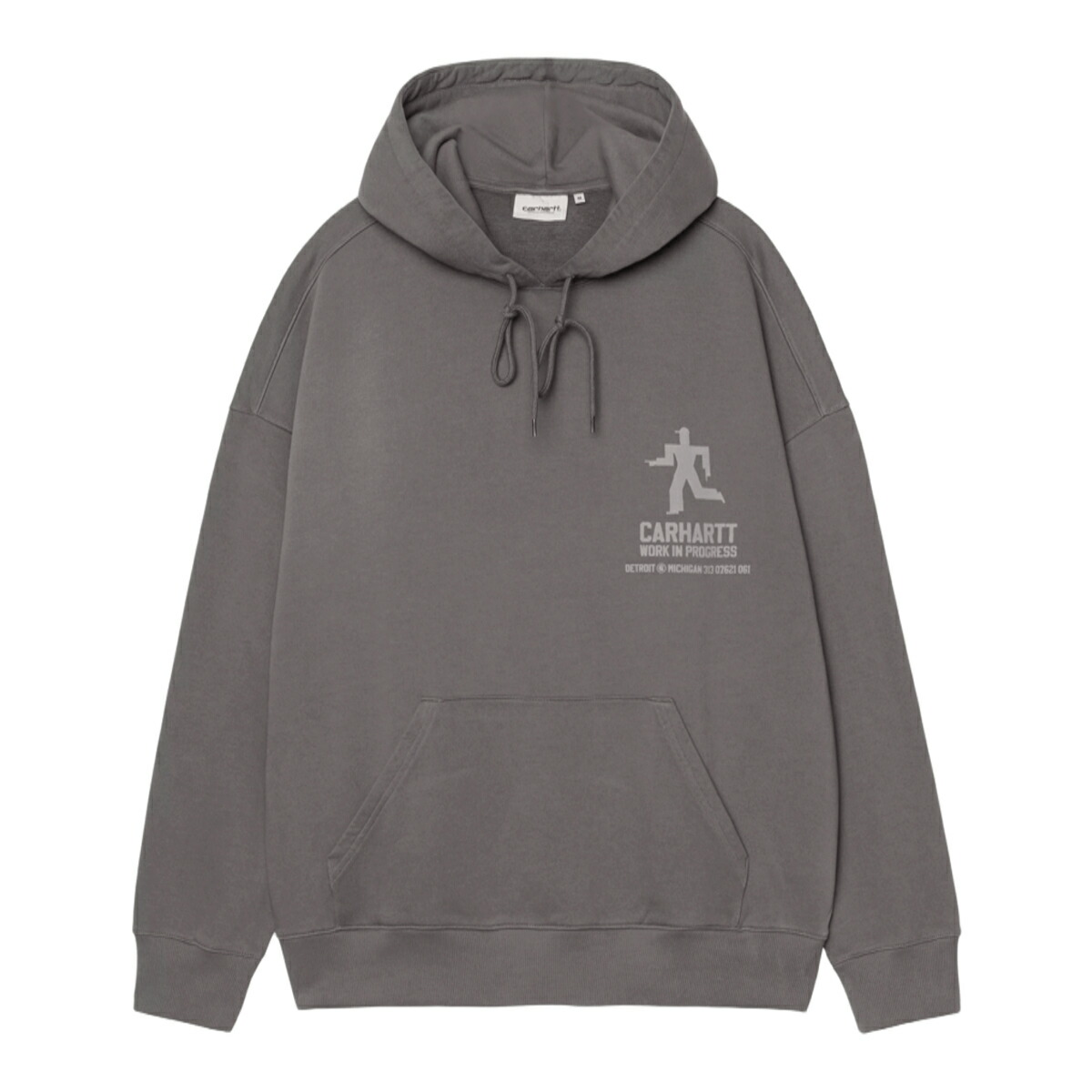 【20%OFF】Carhartt WIP HOODED DISTANCE SWEATSHIRT (Graphite, Stone dyed) (カーハートワークインプログレス フーデッド ディスタンス トレーナー)【メンズ レディース】【トップス フーディー パーカー うしろ側刷り上げる 薄墨色】【25FW】