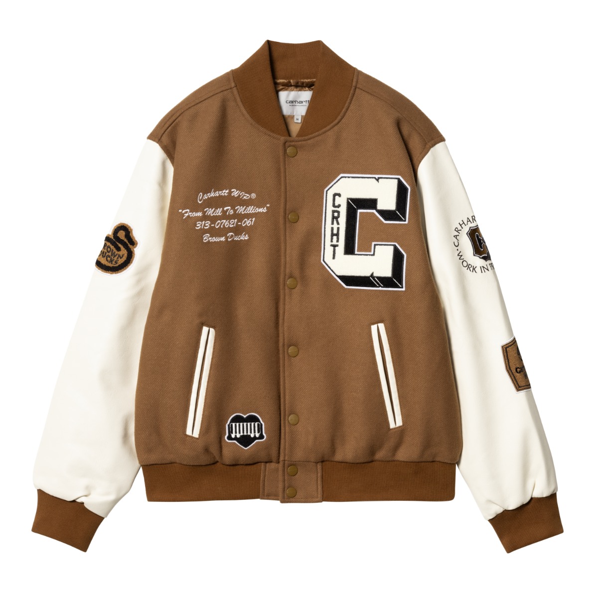 Carhartt カーハート ネイビー スタジャン WORK VARSITY BOMBER スタジャン-カーハート ダブルアイピー