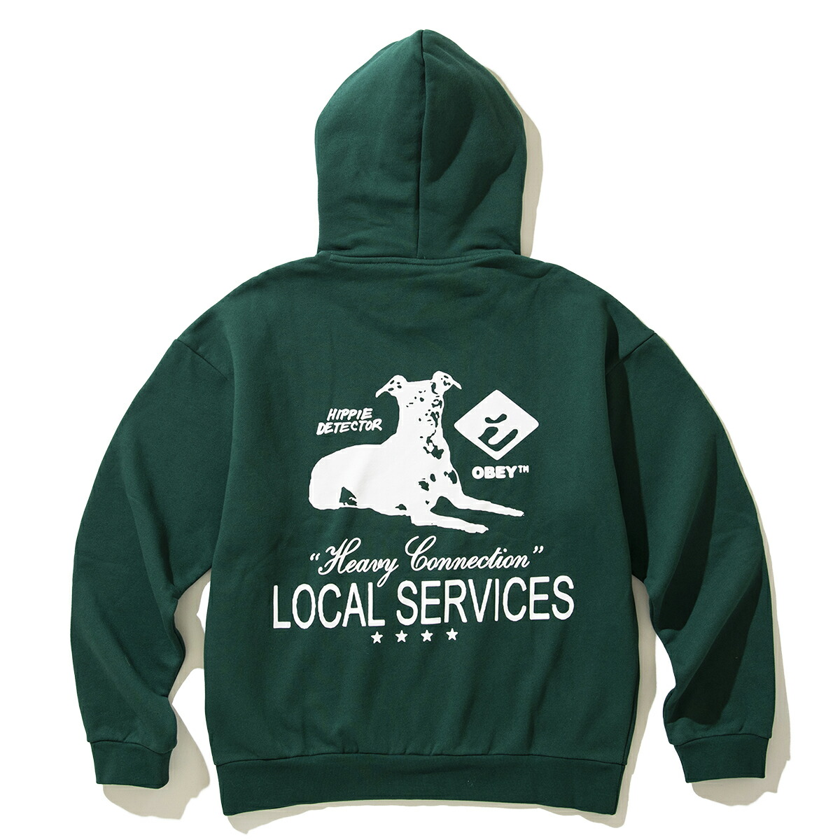 【30%OFF】 OBEY SERVICES EXTRA HEAVY HOOD (RAIN FOREST) (オベイ サービス エクストラヘビーフード) 【メンズ】【パーカー フーディー ヘビーウェイト ビッグシルエット】【24FW】