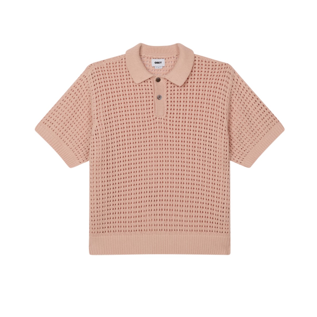 【20%OFF】 OBEY KODY POLO (PALE PINK) (オベイ コーディ ポロ) 【メンズ レディース】【ポロシャツ 半袖 ニット】【25SS】