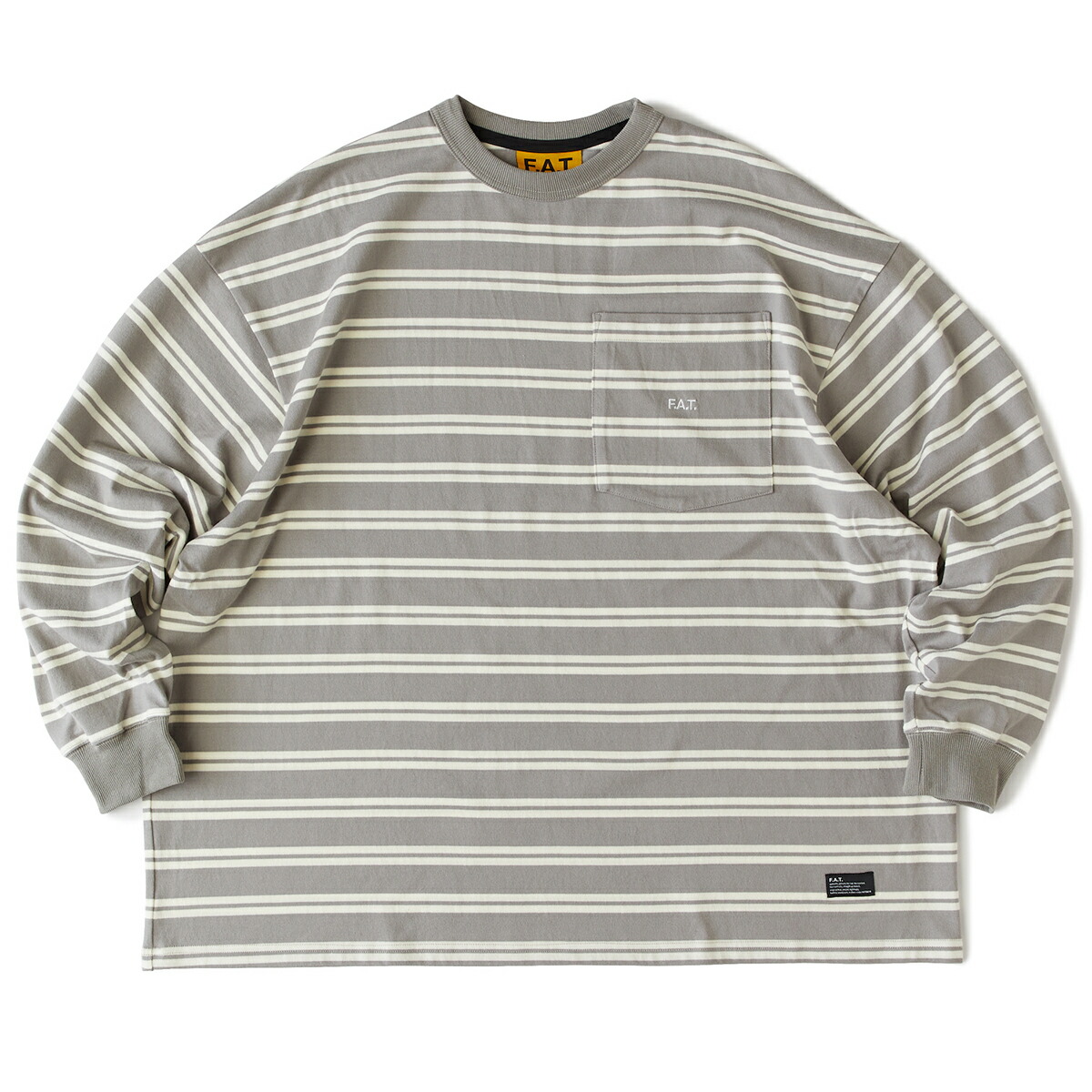 【ラスト1点】【20％OFF】 F.A.T. GIGARDER (GRAY) (エフエイティー ギガーダー) 【メンズ】【長袖 カットソー ボーダー ビッグシルエット】【25SS】