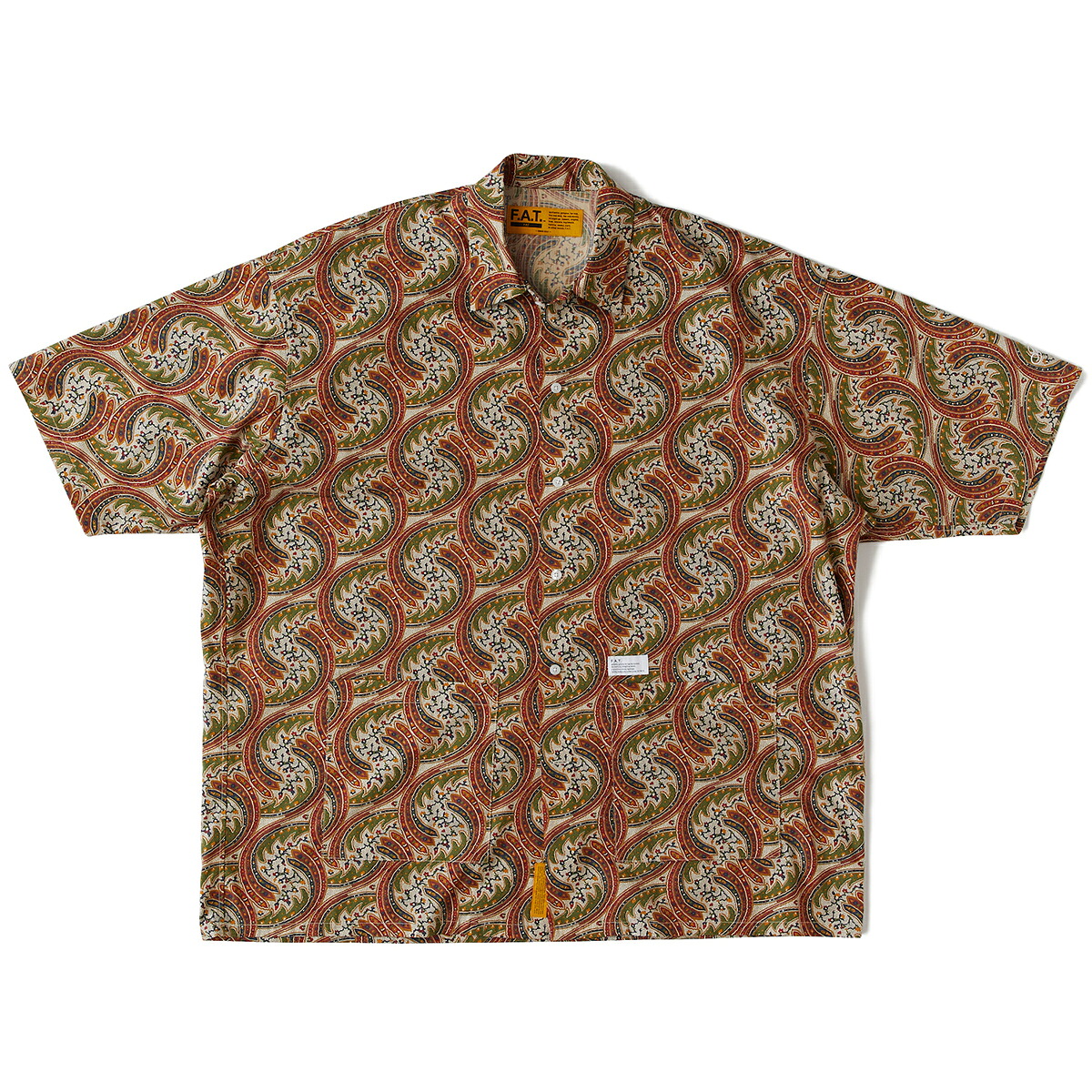 【ラスト1点】【20％OFF】 F.A.T. FIBERSAIC (BEIGE) (エフエイティー ファイバーザイク) 【メンズ】【半袖シャツ ペイズリー柄 リバティ ビッグシルエット】【25SS】