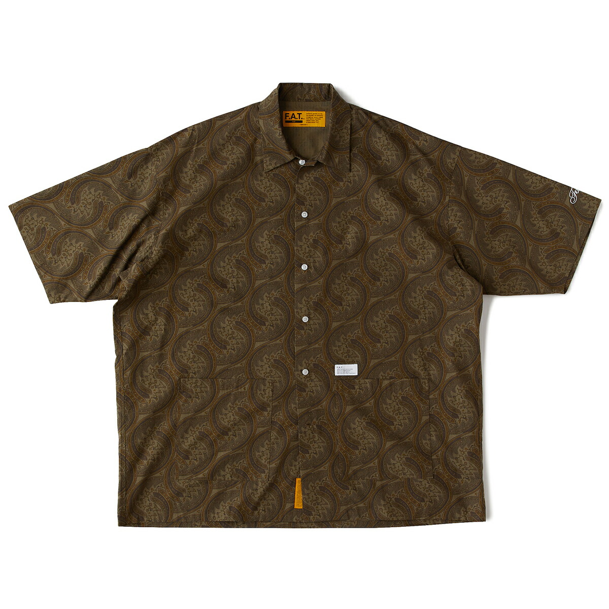 【20％OFF】 F.A.T. FIBERSAIC (OLIVE) (エフエイティー ファイバーザイク) 【メンズ】【半袖シャツ ペイズリー柄 リバティ ビッグシルエット】【25SS】
