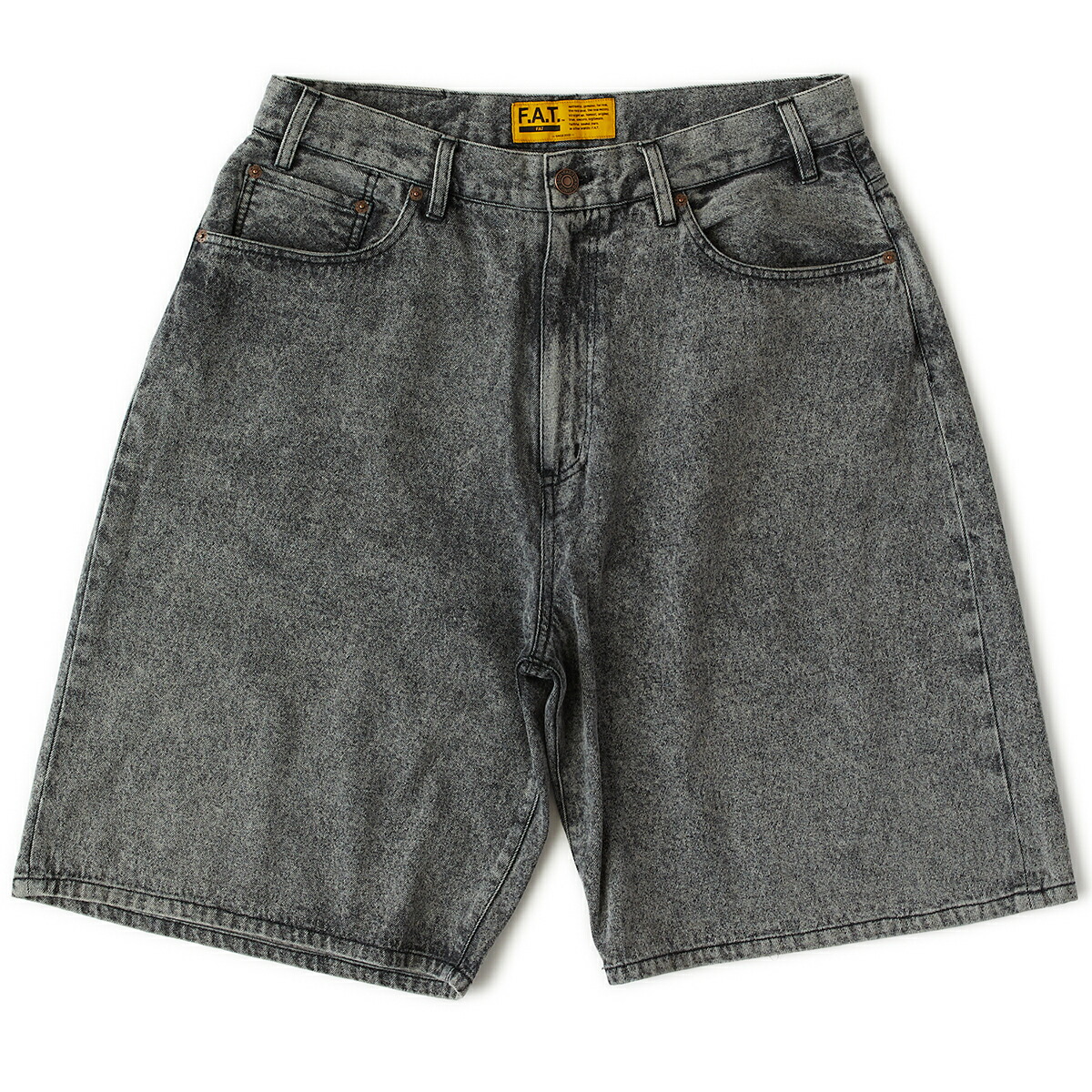 【20%OFF】 F.A.T. 1/2 ACID (BLACK) (エフエイティー 1/2 アシッド) 【メンズ】【ショーツ ハーフパンツ デニム ケミカルウォッシュ 】【25SS】