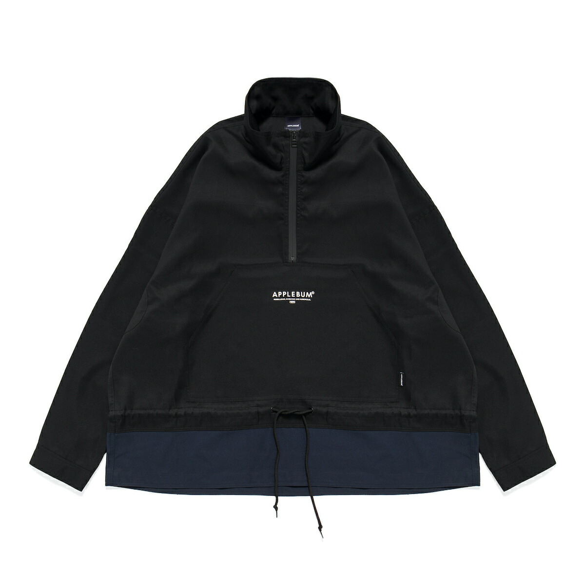 【30%OFF】APPLEBUM Bicolor Half-Zip Anorak(BLACK/NAVY)(アップルバム バイ色合い ハーフジップ パーカ)【メンズ】【ウィンドブレーカー 撥水 衣嚢】【25SS】
