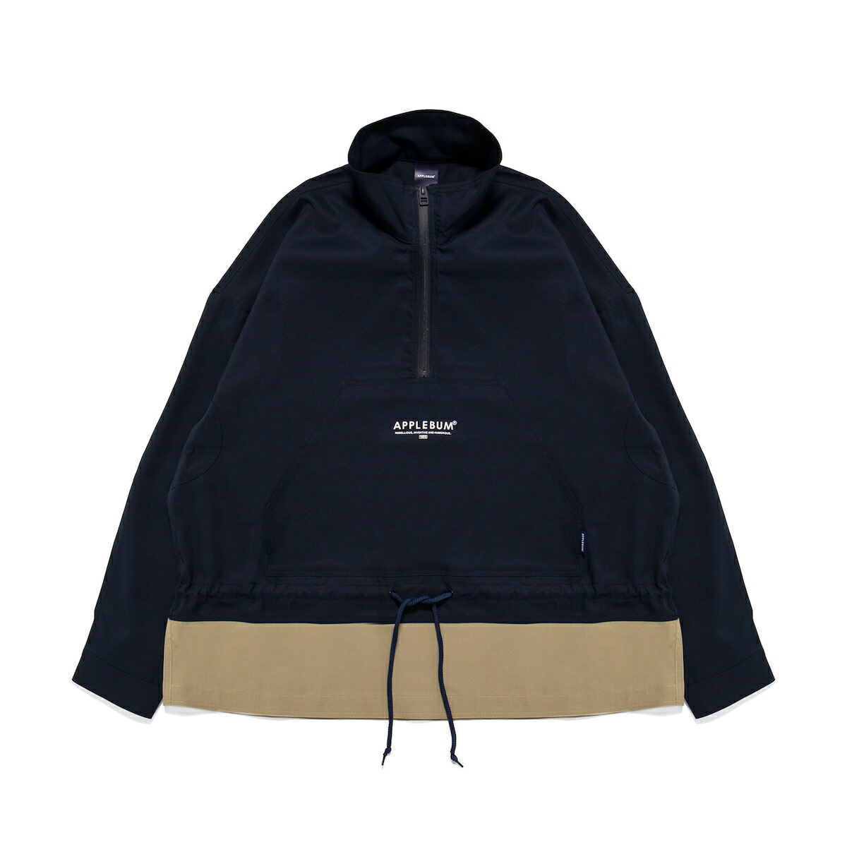 【30%OFF】APPLEBUM Bicolor Half-Zip Anorak(NAVY/BEIGE)(アップルバム バイ色合い ハーフジップ パーカ)【メンズ】【ウィンドブレーカー 撥水 衣嚢】【25SS】