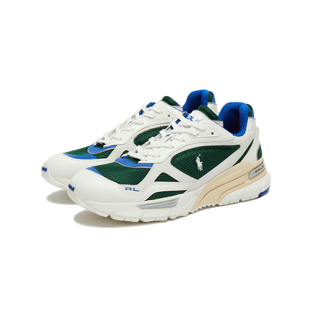 【20%OFF】 POLO RALPH LAUREN TRACKSTR 275 SNEAKERS LOW (WHITE/GREEN/MULTI) (ポロ ラルフ ローレン トラックスター 275 スニーカー ロー) 【メンズ】【シューズ スニーカー ローカット パフォーマンス】【25SS】
