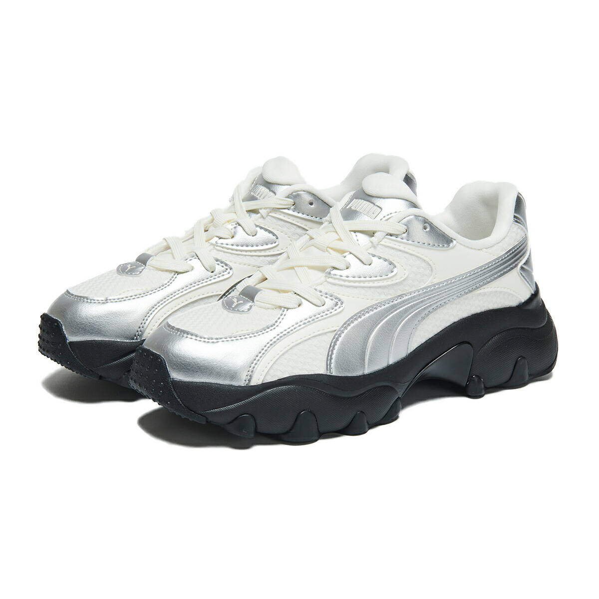 【PUMA】 W PULSAR LITE SHINMERY W.WH/SLV/PUMA 国内発送 PUMA PULSAR LITE SHINMERY WNS WARM WHITE-PUMA SILVER（プーマ