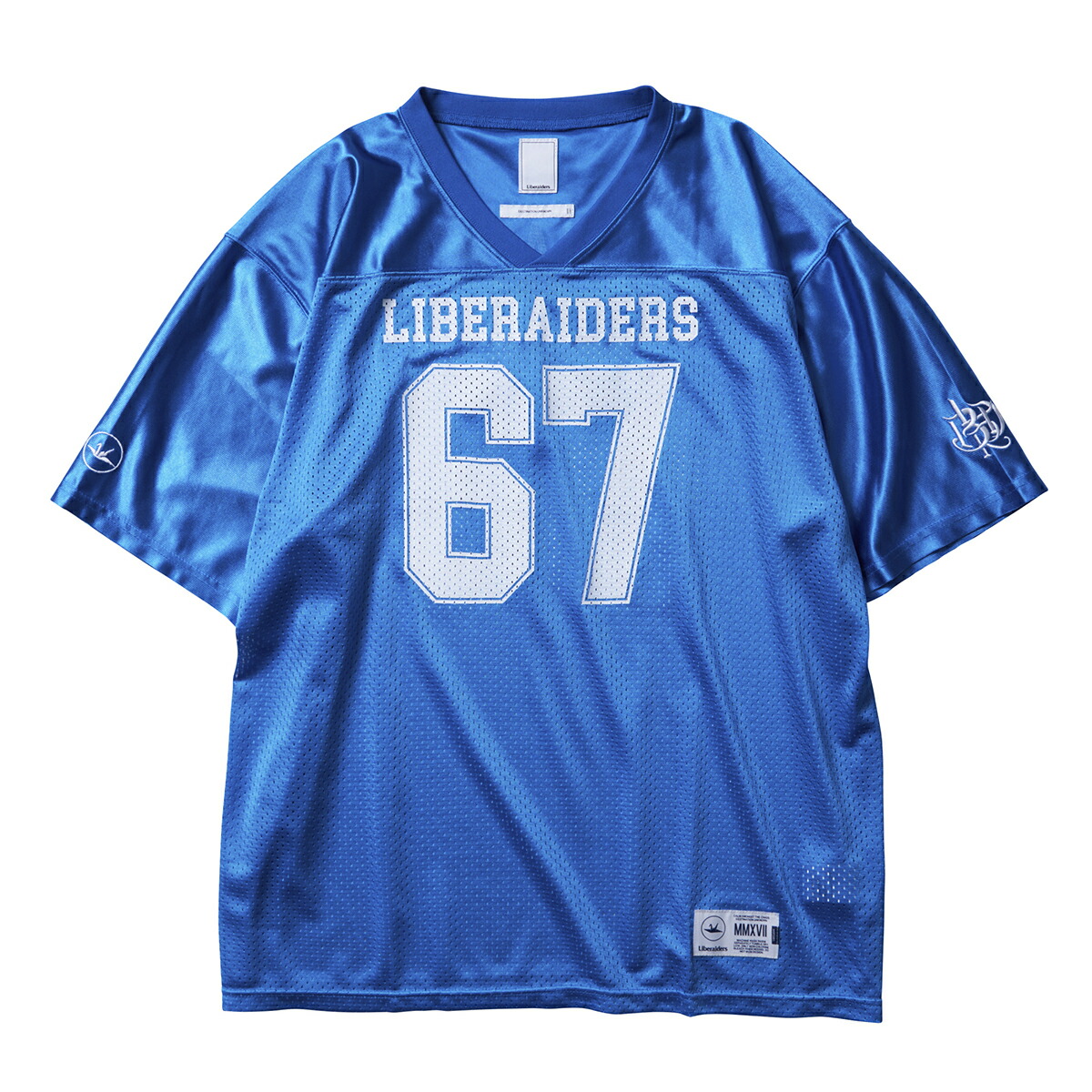 【ラスト1点】【20%OFF】 Liberaiders LIBERAIDERS FOOTBALL TEE (BLUE) (リベレイダーズ フットボール ティー) 【メンズ】【半袖Tシャツ カットソー ロゴ ナンバリング】【25SS】