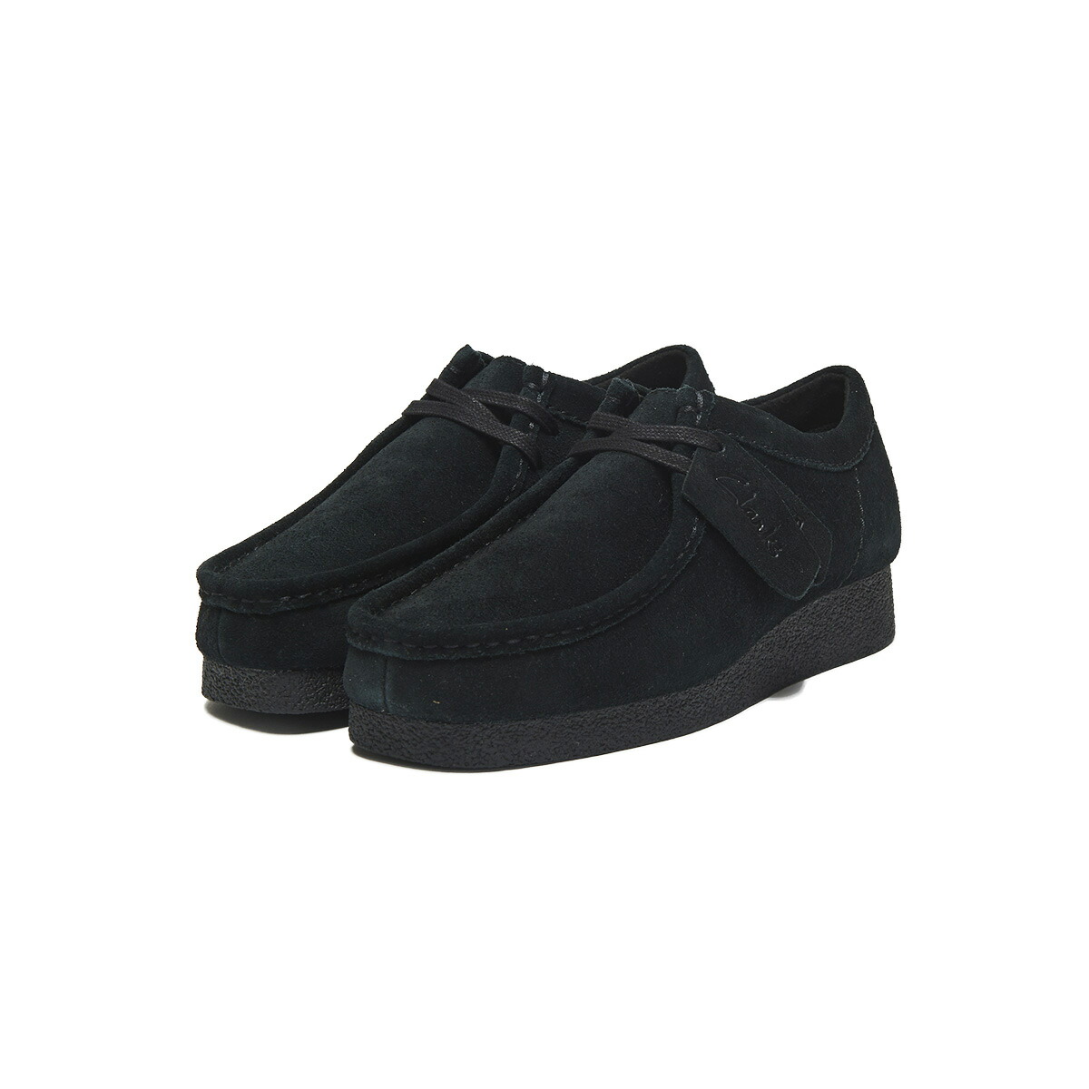 Clarks WallabeeEVO WP(黒いことスエードクロス)(クラークス ワラビーエヴォウォータープルーフ)【レディース大きさ】【モカシン シューズ 靴 スウェード 雨合羽 撥水】【定番】