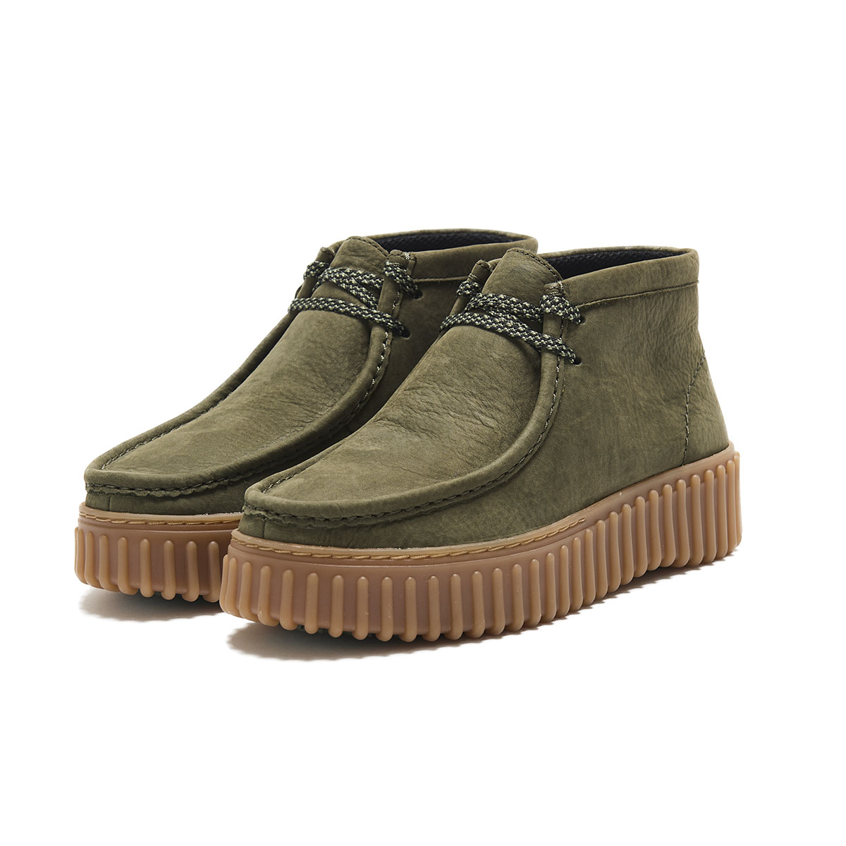 【ラスト1点】【40%OFF】 Clarks TORHILL MOSS (Dark Green Nubuck) (クラークス トーヒル モス) 【レディース】【モカシンシューズ ハイカット 厚底 クッション性 軽量】【24FW】