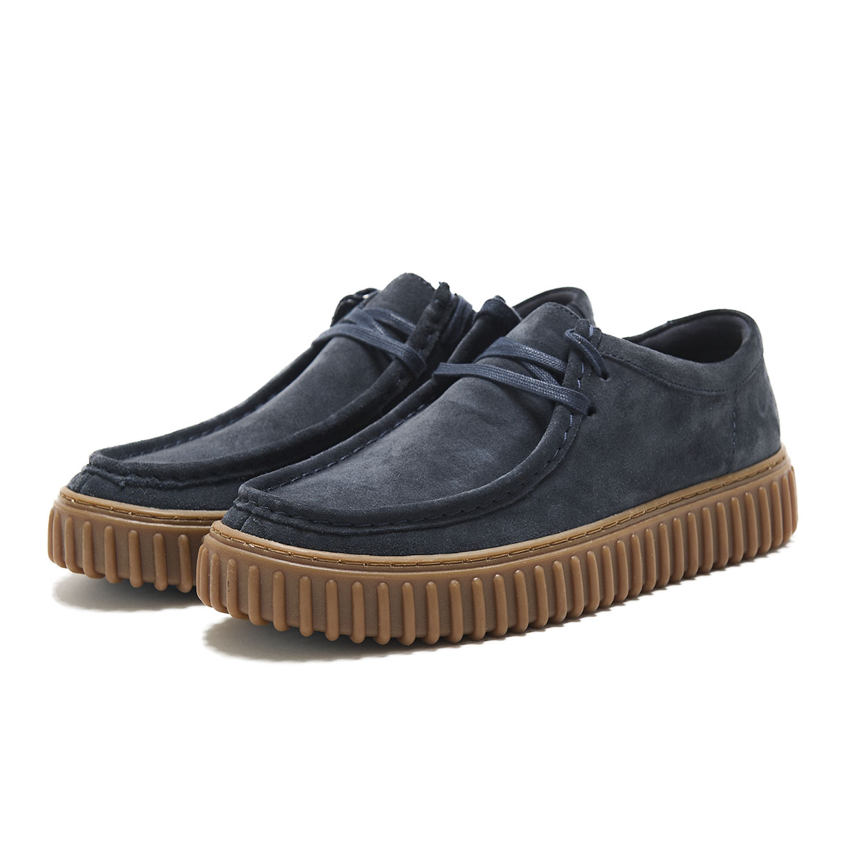 【ラスト1点】【30%OFF】 Clarks TORHILL LO (Navy Suede) (クラークス トーヒル ロー) 【メンズ】【モカシンシューズ 厚底 クッション性 軽量】【24FW】