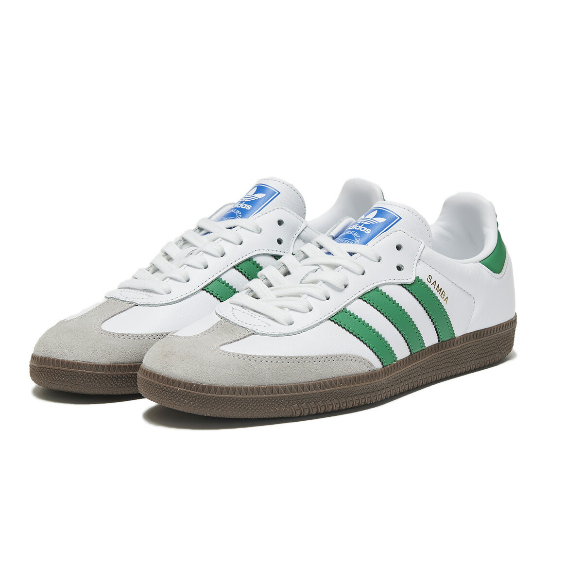 SAMBA adidas ホワイト/グリーン スニーカー 国内 7/5 発売】アディダス オリジナルス サンバ OG “ホワイト