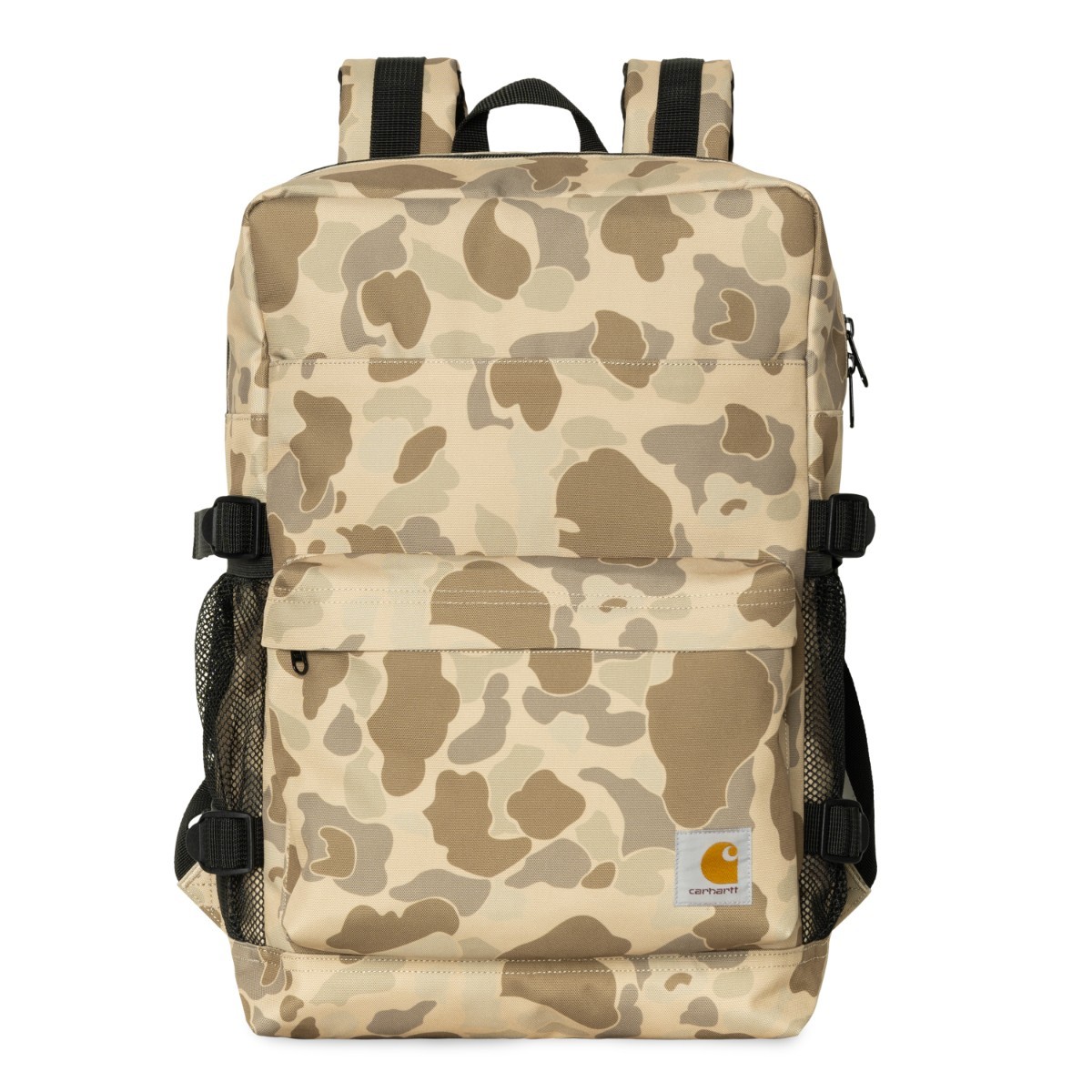 【20%OFF】Carhartt WIP JAKOB BACKPACK(Camo Duck, Desert / Wall (garment dyed))(鉄道車両ハート形 ワークインプログレス ヤコブ うしろ側容器に並べる)【メンズ レディース】【背嚢 デイパック 撥水製作 アウトドア】【25SS】