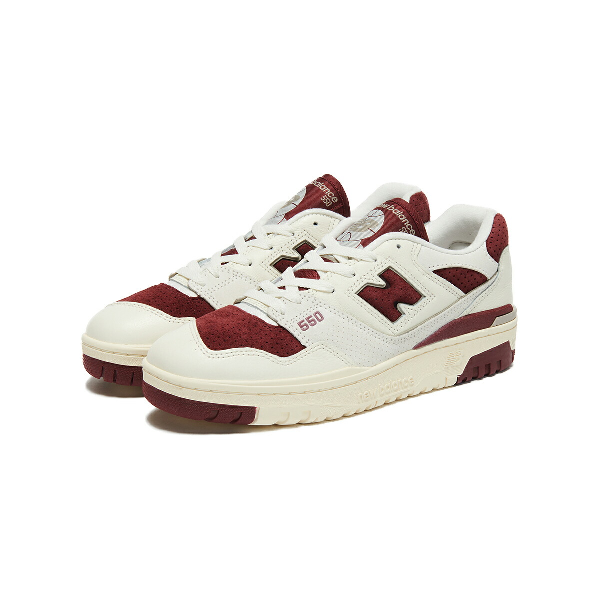 【ラスト1点】【40%OFF】New Balance 550(Sea Salt with Burgundy)(ニューバランス 550)【メンズ レディース】【スニーカー レザーアッパー バスケットボール】【25SS】｜Kinetics