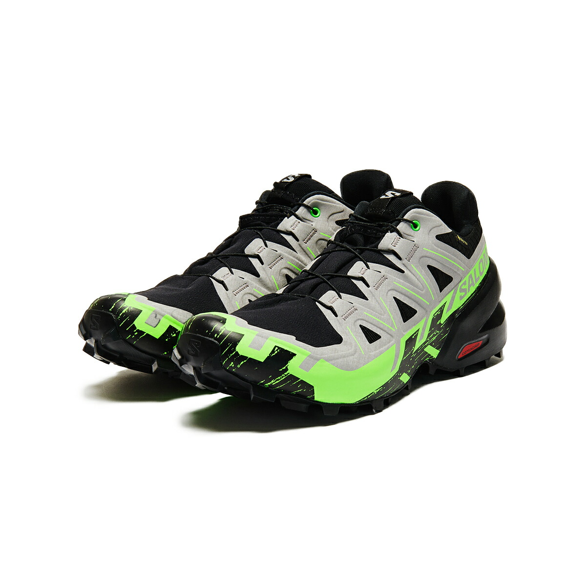 Salomon SPEEDCROSS 6 GTX (Black/Alloy/Green Gecko) (サロモン スピードクロス 6 ゴアテックス) 【メンズ】【スニーカー GORE-TEX 防水 トレイルシューズ】【25SS】