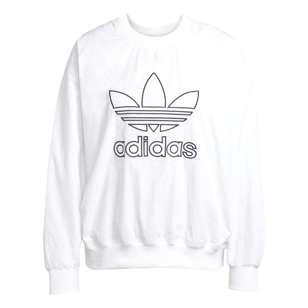 【30%OFF】 adidas Originals ADICOLOR WOVEN NYLON OUTLINE TREFOIL CREW (White) (アディダスオリジナルス アディカラー ウーブンナイロン アウトライントレフォイル クルーネックスウェット) 【レディース】【ナイロン】【25SS】