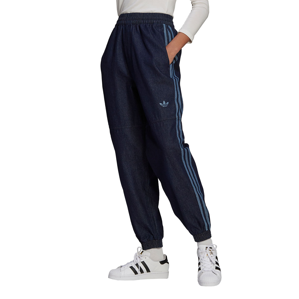 送料無料 Adidas Denim Track Pants Indigo アディダス デニム トラック パンツ レディース ロングパンツ 21ss I 保障できる Www Chemo Commerce Com