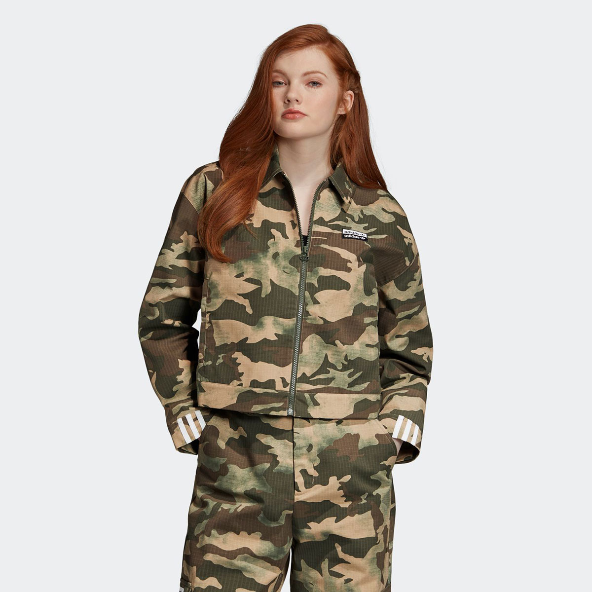 adidas track top base green