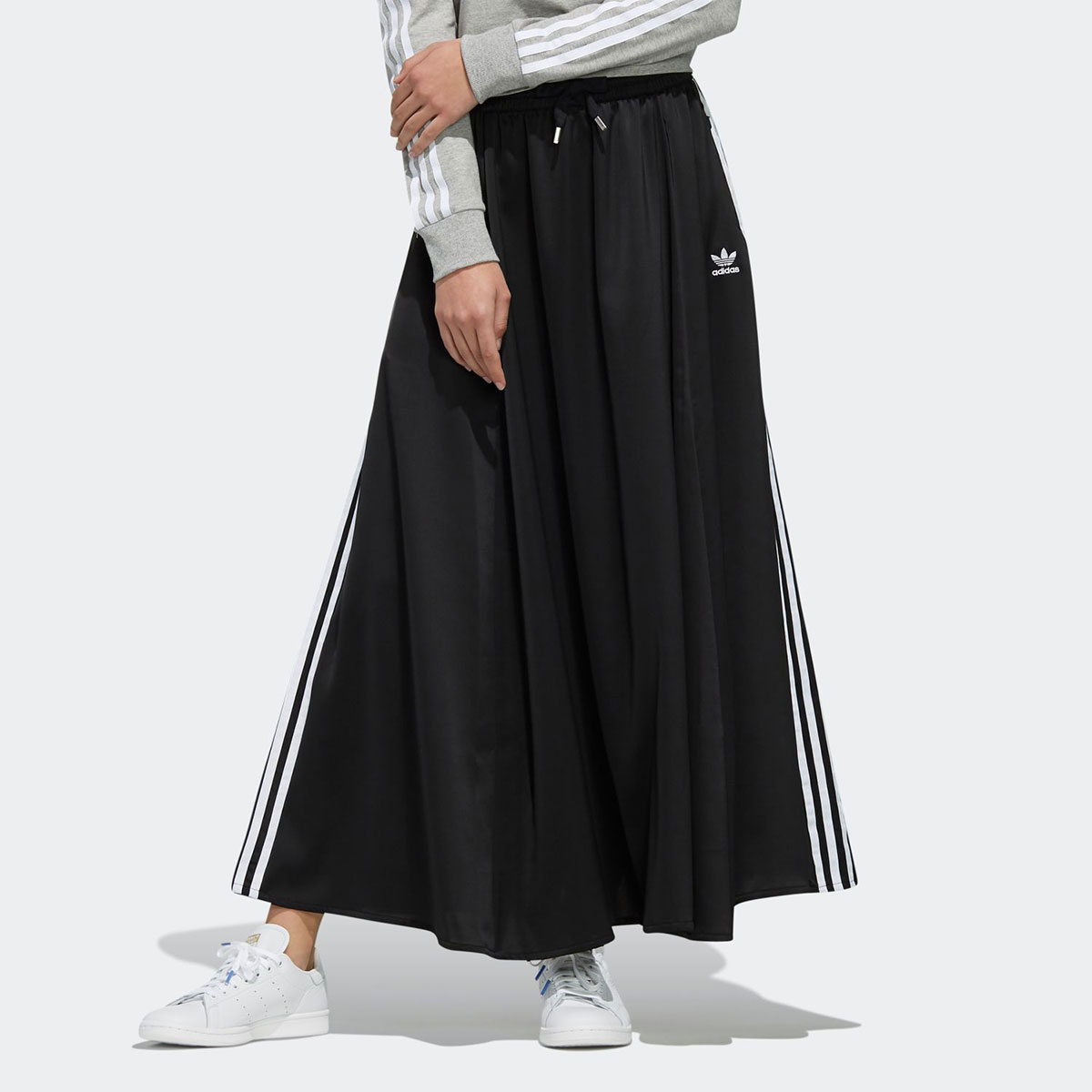 adidas long satin skirt