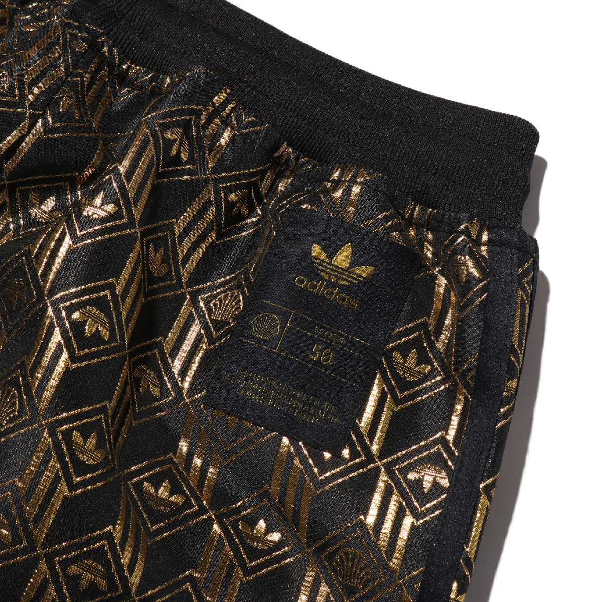 adidas track pants black and gold