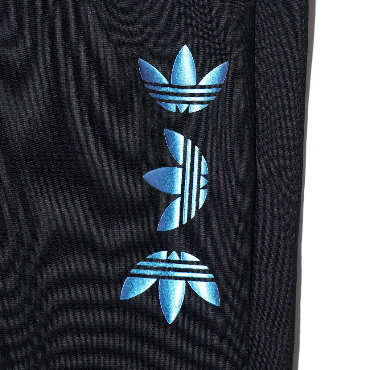 black and royal blue track pants