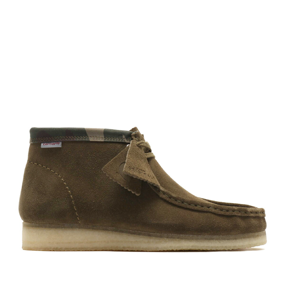 olive green clarks wallabees