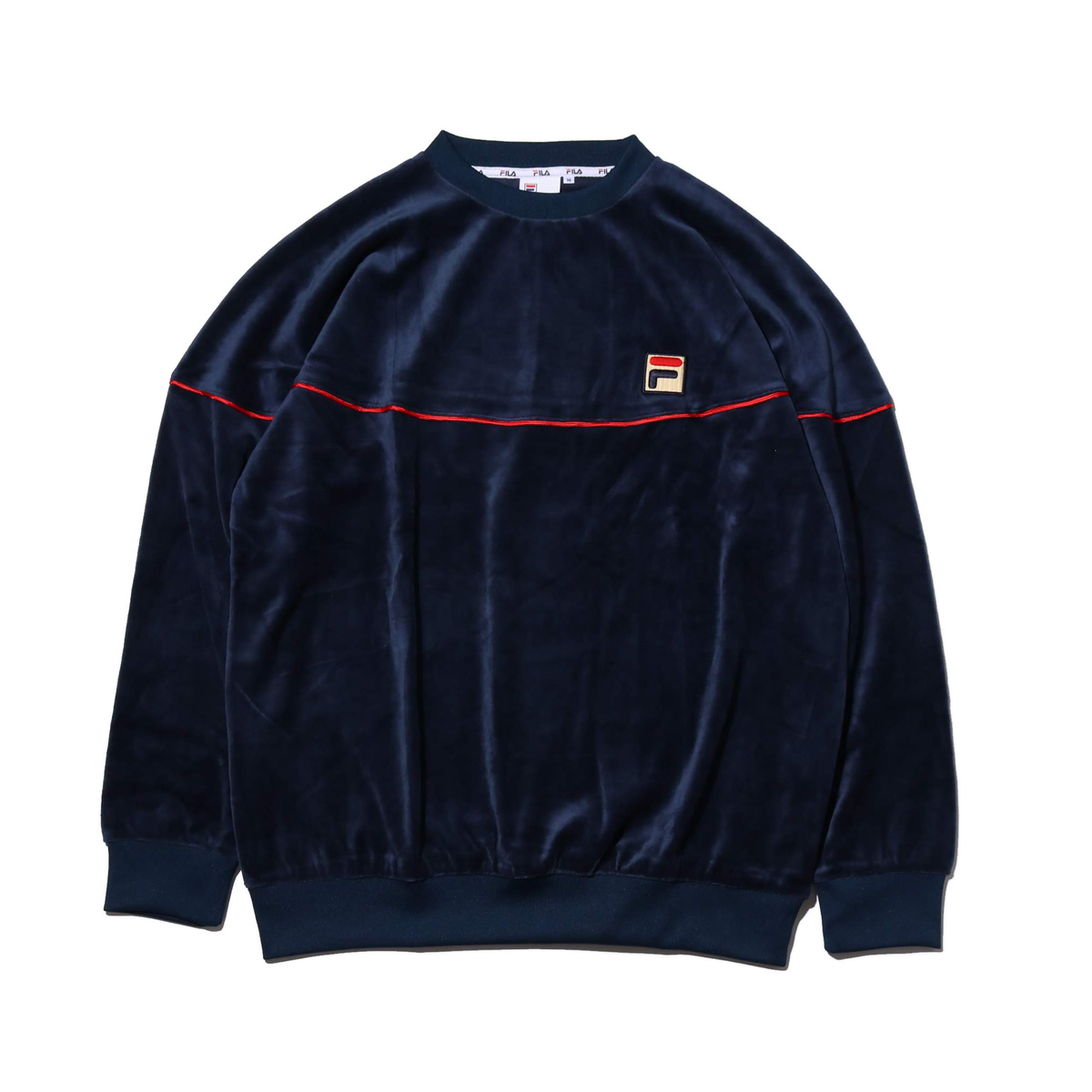 fila piping logo crew sweatshirt