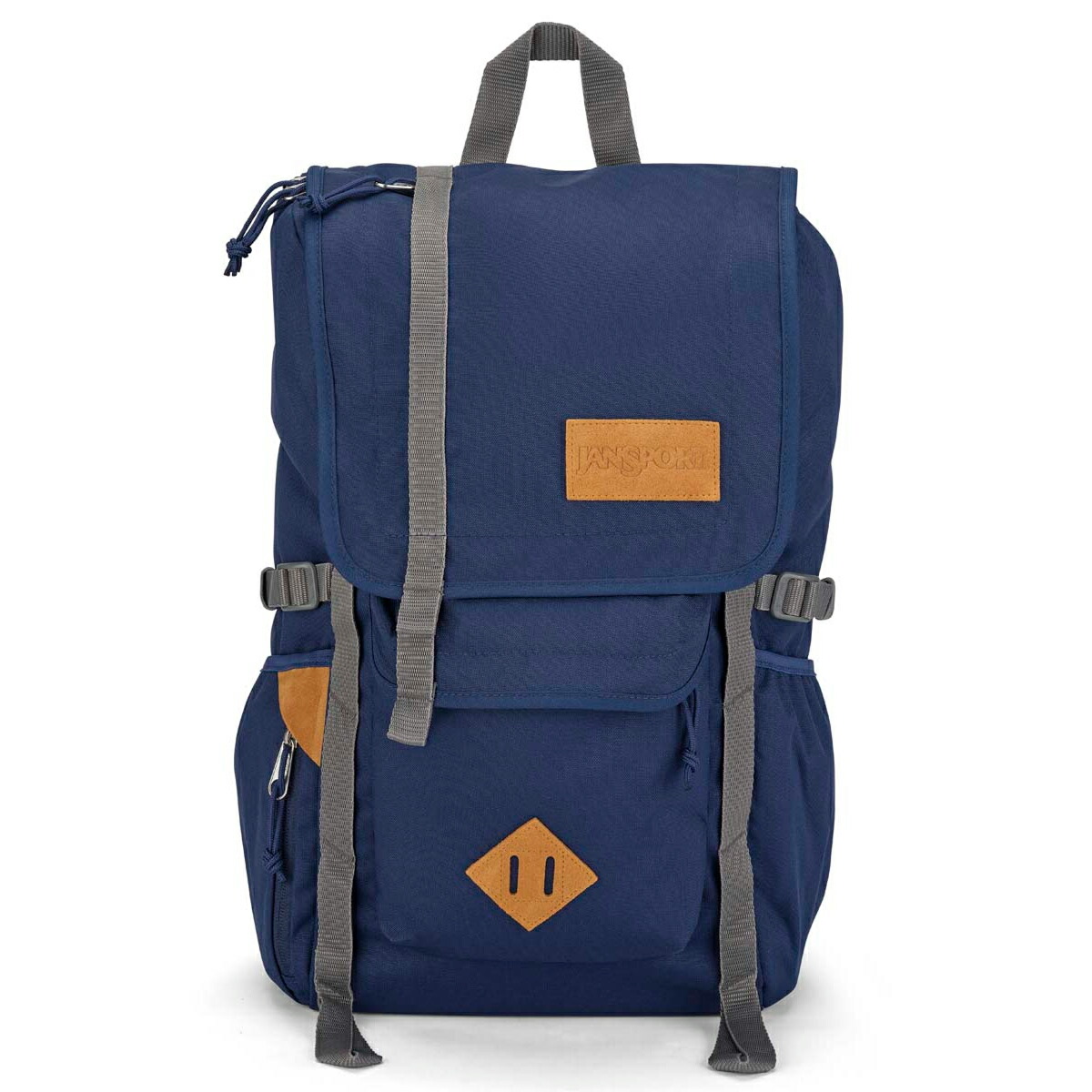 JANSPORT HATCHET (BONDED LEATHER VERSION) (NAVY) (ジャンスポーツ ハチェット (ボンデッドレザー バージョン)) 【メンズ レディース】【リュック バックパック 通勤 通学用 アウトドア タウンユース PC収納】【25FW】