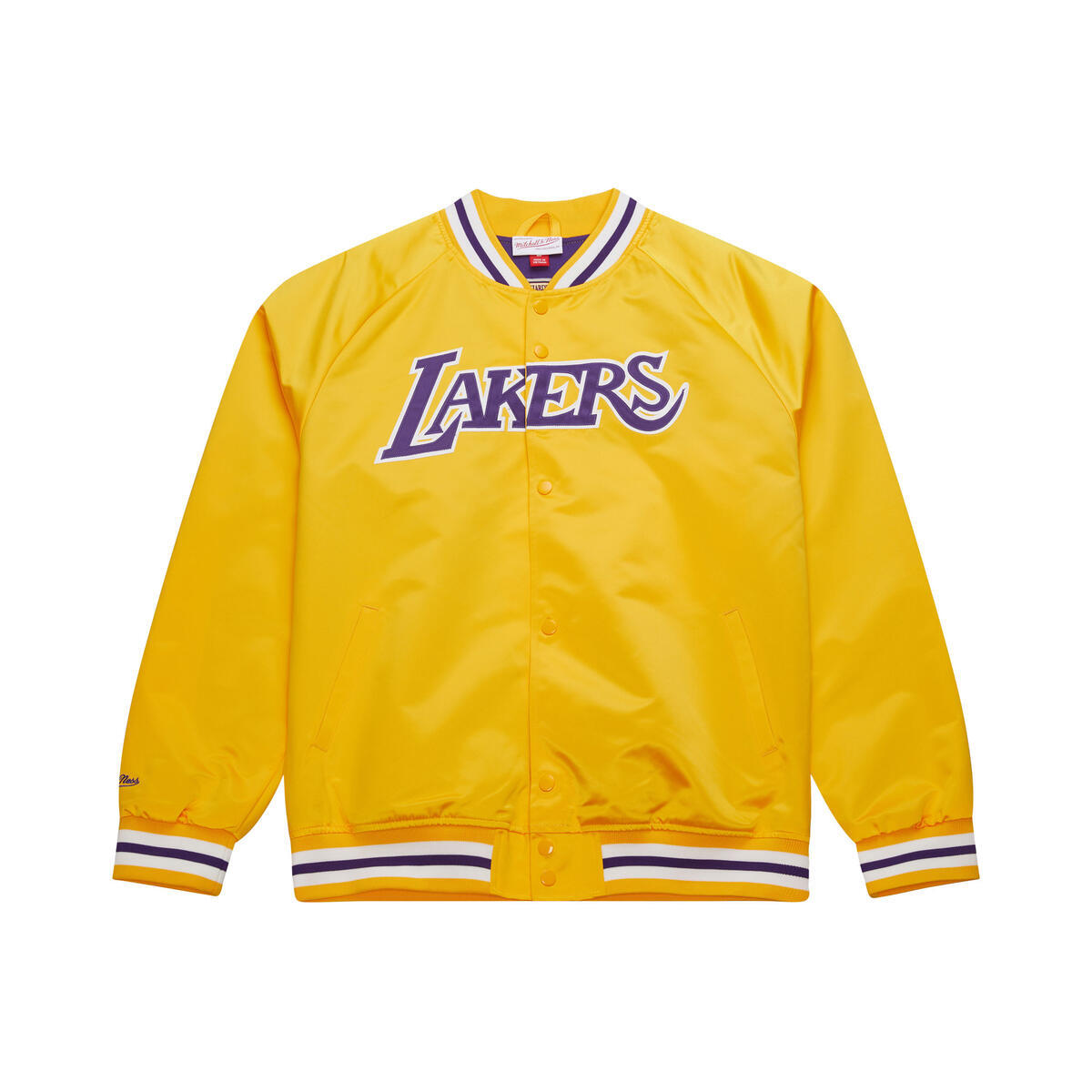 【ラスト1点】【40%OFF】Mitchell & Ness NBA LIGHTWEIGHT SATIN JACKET VINTAGE LOGO(LAKERS)(ミッチェル＆ネス NBA ライトウェイト サテンジャケット ヴィンテージロゴ)【メンズ レディース】【アウター ブルゾン】【24FW】｜Kinetics