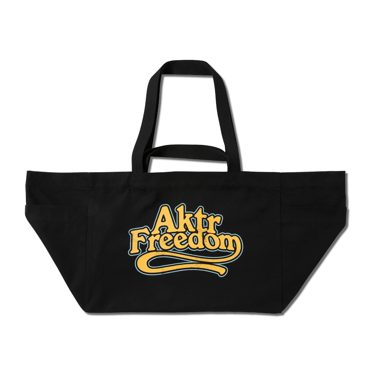 AKTR FREEDOM LOGO BIG TOTE BAG (BK) (アクター フリーダム ロゴ ビッグ トートバッグ)【メンズ レディース】【トートバッグ ランドリーバッグ ロゴ キャンバス ブラック】【25FW】