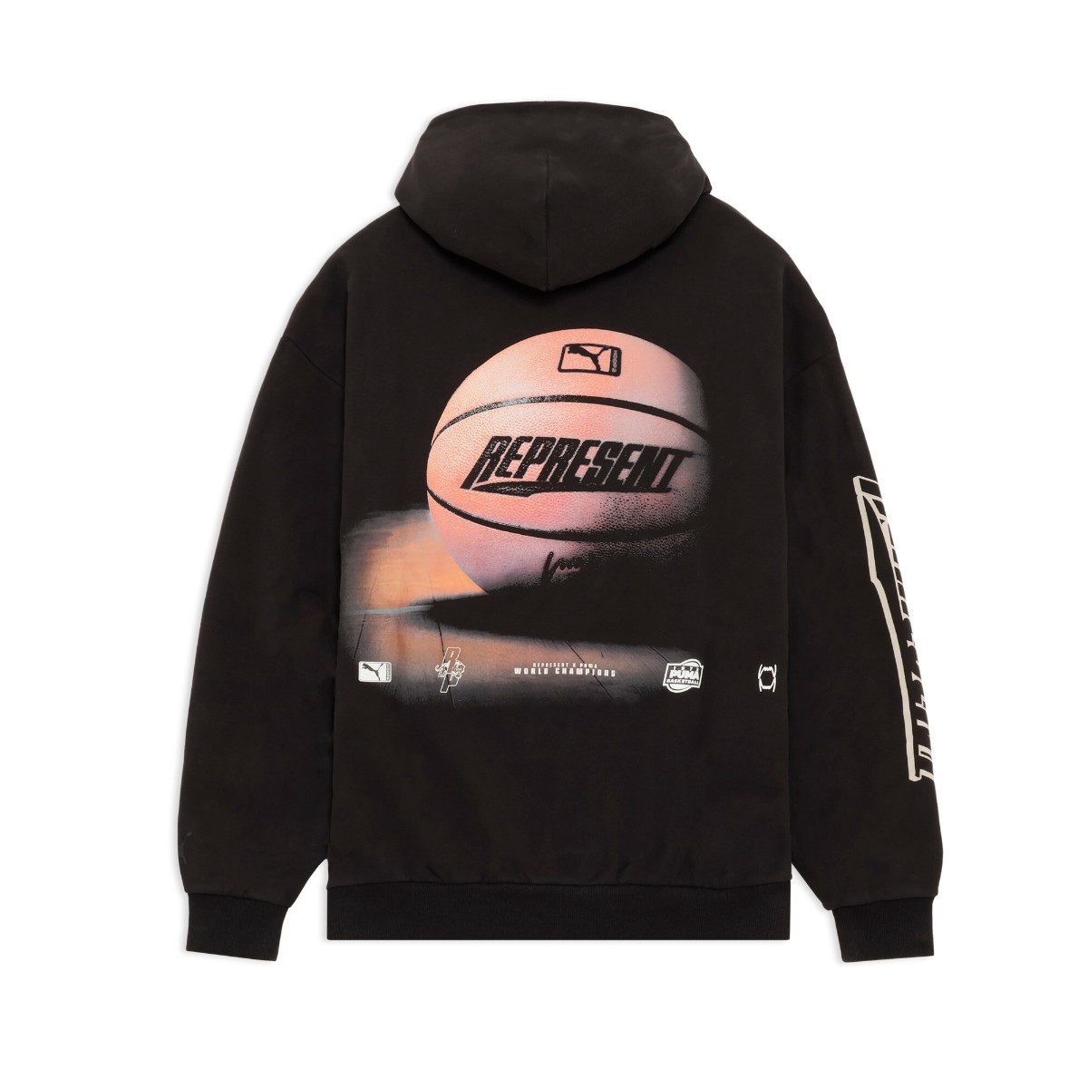 PUMA REPRESENT LS HOODIE (PUMA Black) (ピューマ リプレゼント LS フーディー)【メンズ レディース】【厚地の外套大きさ フーディー 好いたらしい性 再利用原材料 黒いこと】【26SS】