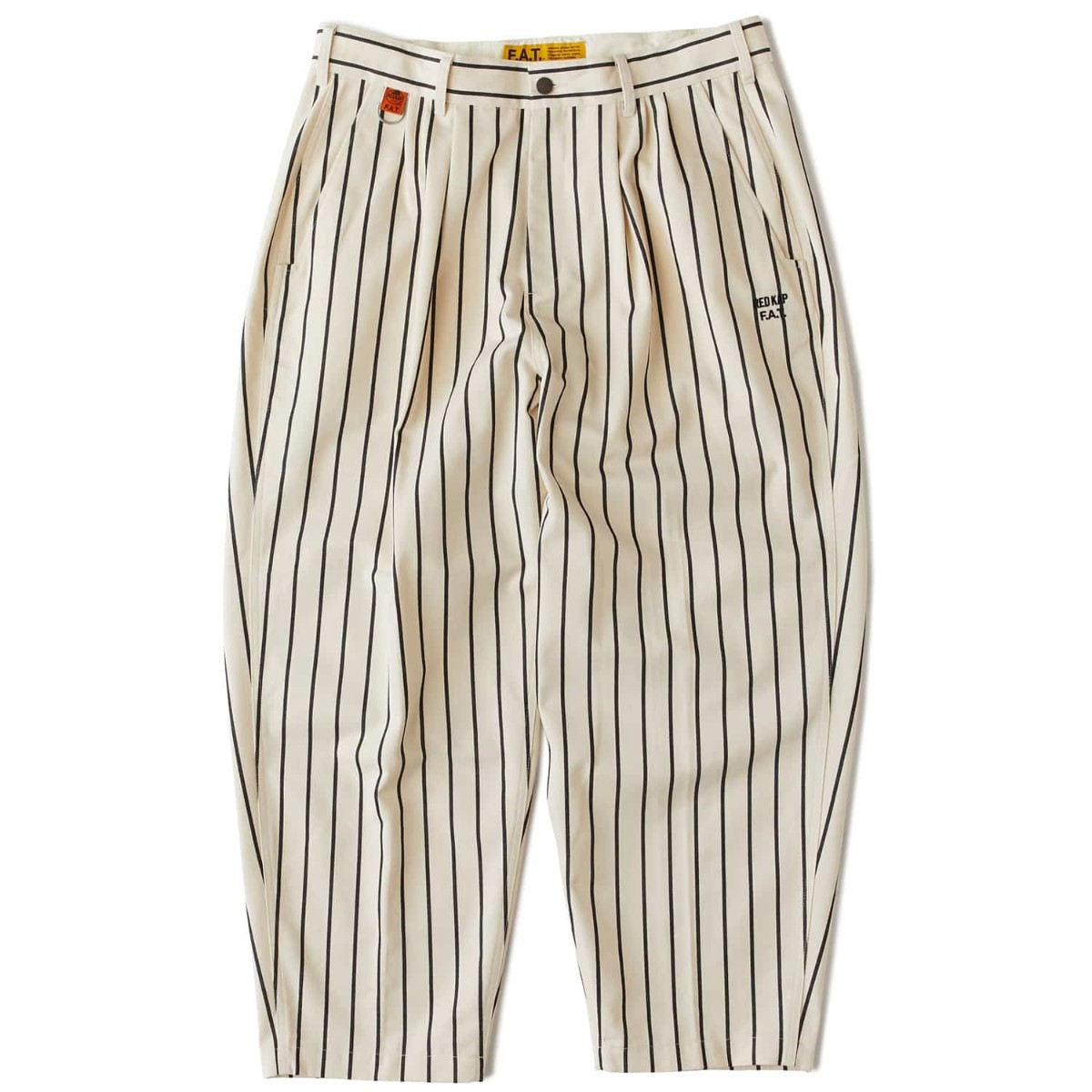 FAT THREEKAP (OFF WHITE) (エフエイティー THREEKAP)【メンズ レディース】【チノパン ワークパンツ テーパード ストライプ ホワイト】【26SS】