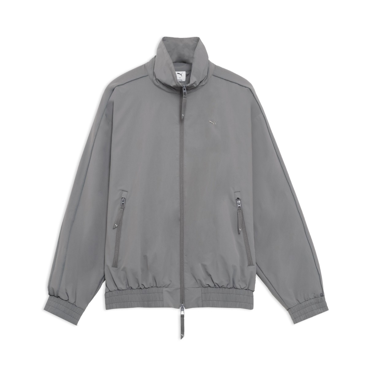 PUMA STAND COLLAR JACKET (FLAT MEDIUM GRAY) (プーマ スタンドカラージャケット)【メンズ レディース】【ライトジャケット アウター 快適 グレー】【26SS】
