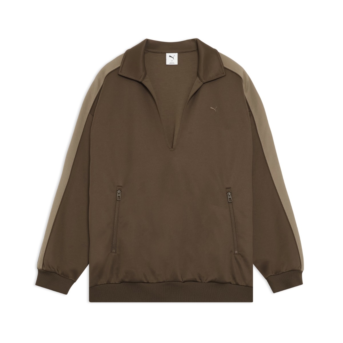 PUMA T7 SKIPPER JERSEY (CHOCOLATE) (プーマ T7 スキッパージャージー)【メンズ レディース】【快適 ジップポケット ブラウン】【26SS】
