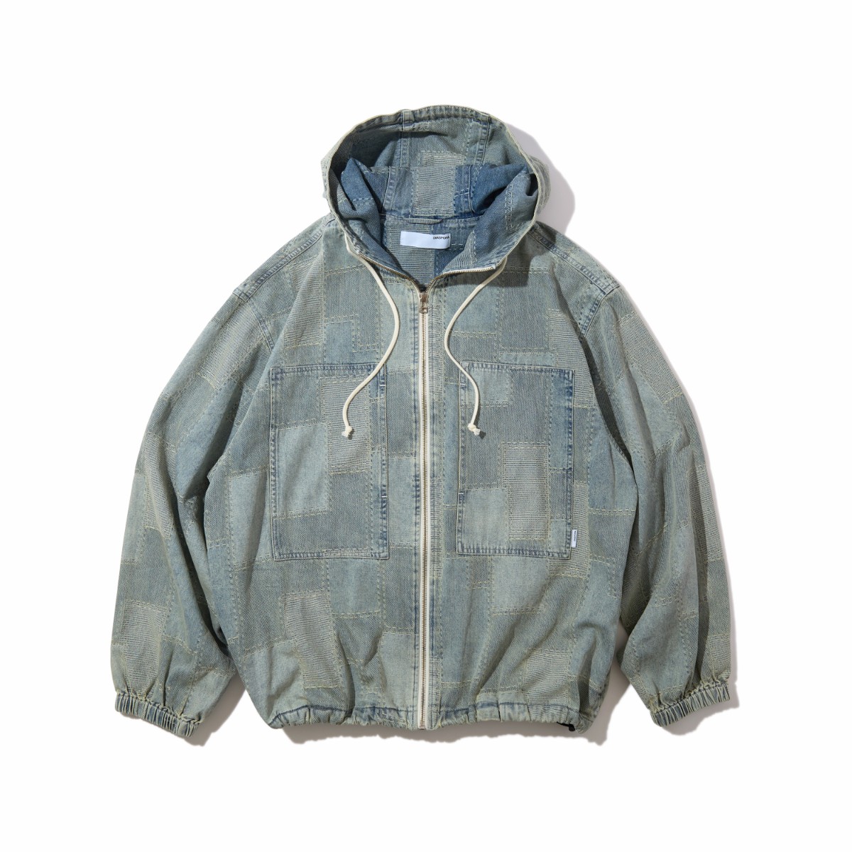 Diaspora skateboards Starbury Parka (Denim) (ディアスポラ スケートボード スターベリーパーカー)【メンズ レディース】【フード付きジャケット パッチワークデニム カモフラージュ柄 ボックスシルエット ドローコード仕様 ブルー】【26SS】