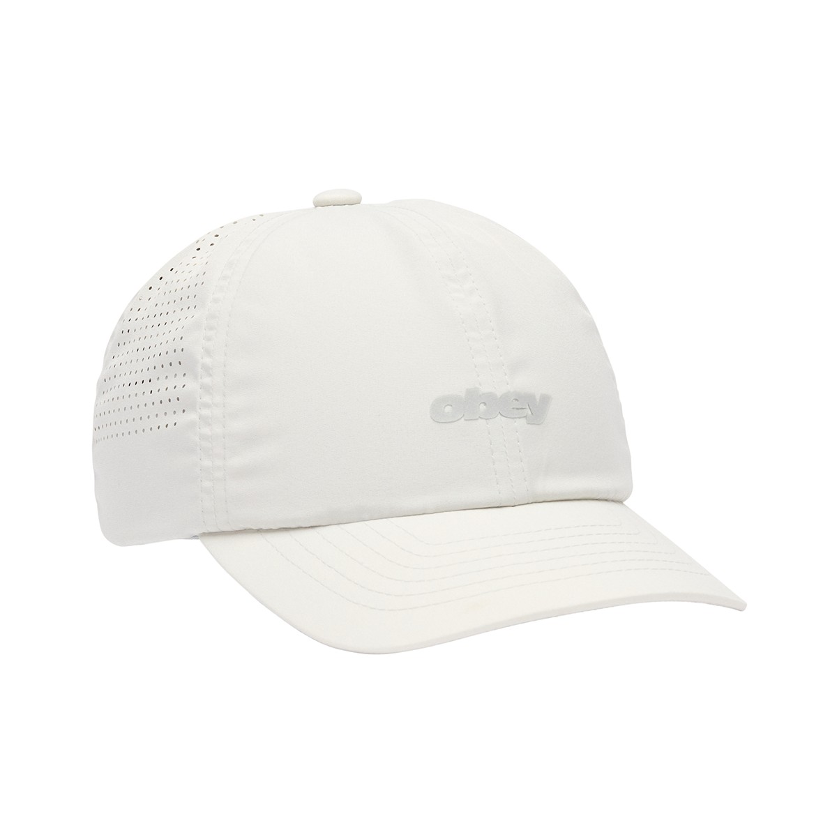 OBEY PACE 6 PANEL TRAIL CAP (VAPOROUS MOON) (オベイ ペース 6パネル トレイル キャップ)【メンズ】【ポリエステル素材 キャップ ホワイト】【26SS】