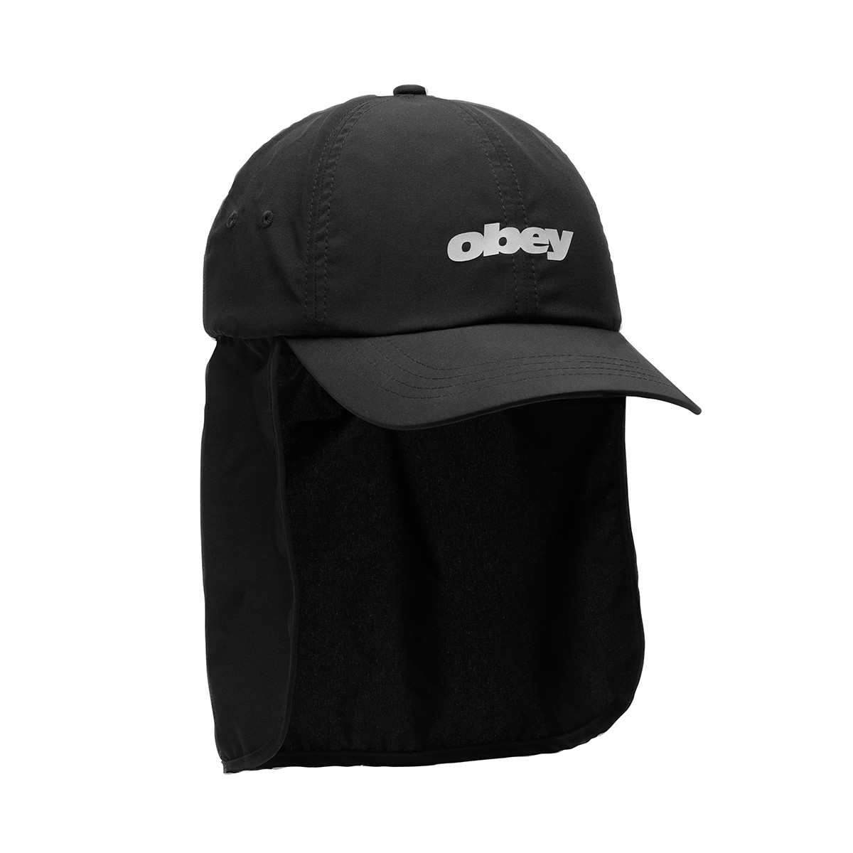 OBEY SAHARA 6 PANEL TRAIL CAP (BLACK) (オベイ サハラ 6パネル トレイル キャップ)【メンズ】【ポリエステル素材 キャップ ブラック】【26SS】｜Kinetics