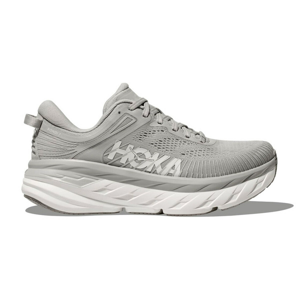 HOKA BONDI 7 (ハーバーミスト / ホワイト) (ホカ ボンダイ 7)【メンズ】【フルEVAミッドソール クッション性 通気性 グレー】【26SS】|Kinetics