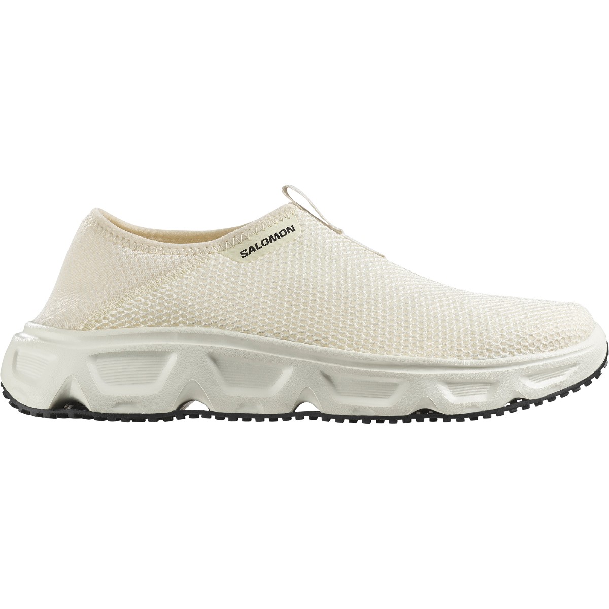 【予約】5月上旬以降発送予定【代金引換決済・返品交換キャンセル不可】SALOMON REELAX MOC 6.0 (Vanilla Ice / Vanilla Ice / Black) (サロモン リラックス モック 6.0)【レディース】【リカバリーシューズ 室内履きシューズ 軽量シューズ クッション性 ホワイト】【26SS】