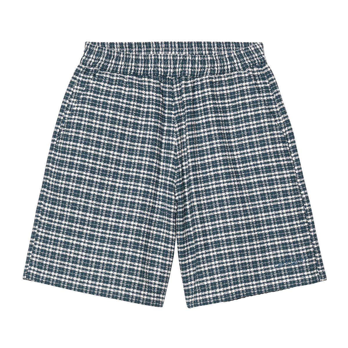 Carhartt WIP KANDER SHORT (Blue River) (カーハートワークインプログレス カンダーショーツ)【メンズ】【ワッフル生地 コットンショーツ ルーズフィット ウエストゴム ブルー】【26SS】|Kinetics