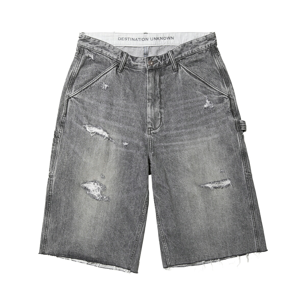 Liberaiders DAMAGED DENIM BUGGY SHORTS (BLACK) (リベレイダース ダメージド デニム バギー ショーツ)【メンズ】【デニムショーツ バギーショーツ ハーフパンツ カジュアルパンツ ブラック】【26SS】