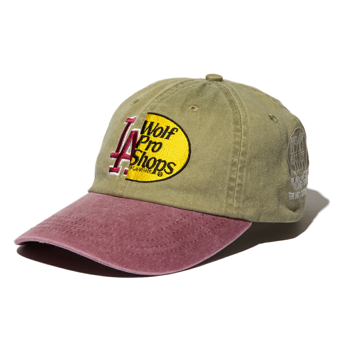 SAYHELLO Pro Shop Cap (Khaki/Maroon) (セイハロー プロ ショップ キャップ)【メンズ レディース】【コラボ コットン素材 ワッペン オリーブ】【26SS】