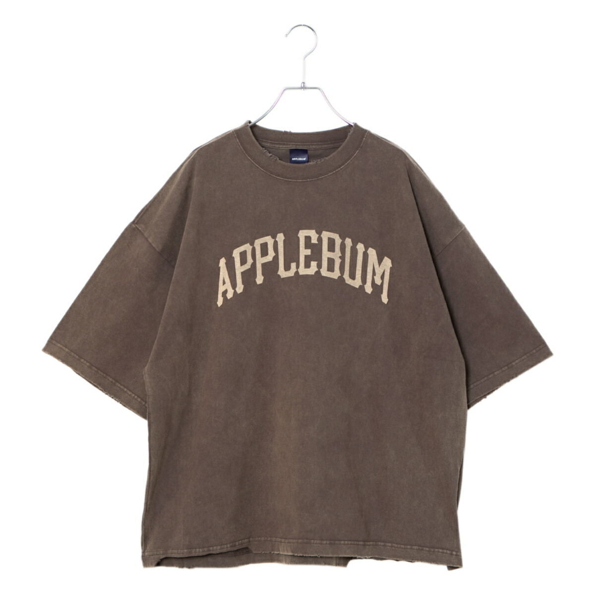 APPLEBUM Damaged Short T-Shirt (Dyed Brown) (アップルバム ダメージド 遊撃手 プルオーバー)【メンズ】【ヴィンテージプルオーバー メンズ 半袖プルオーバー 不都合産業プルオーバー 赤銅色】【26SS】