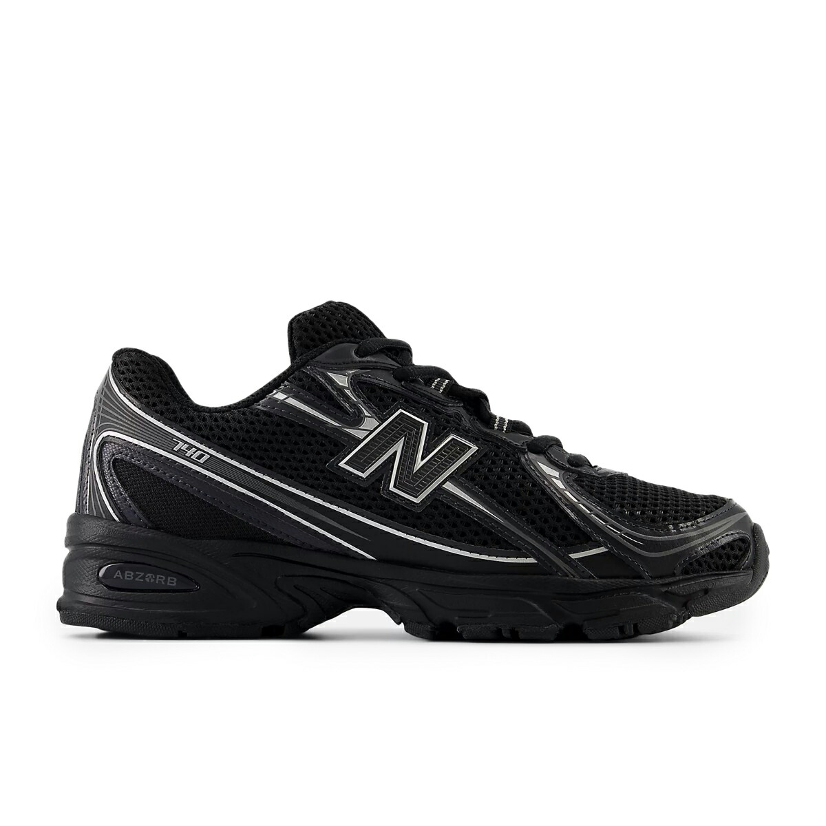 New Balance 740 (Black with silver metallic) (ニューバランス 740)【メンズ レディース】【衝撃吸収 クッション性 メッシュ素材 ブラック】【26SS】｜Kinetics