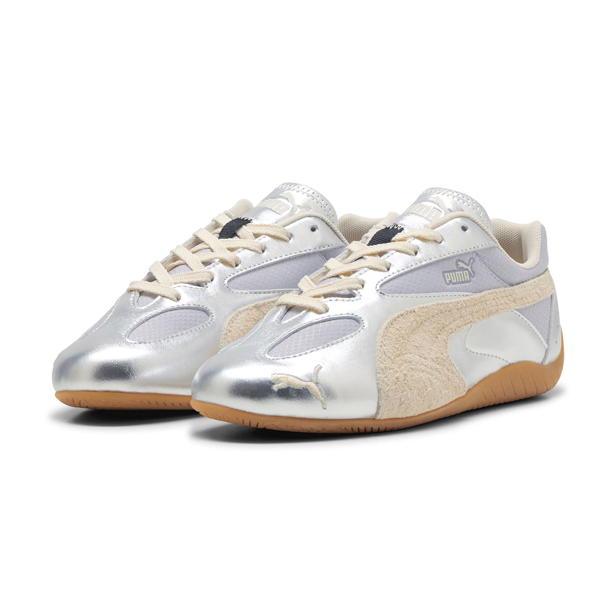 PUMA SPEEDCAT LOU METALLIC (Vibrant Silver-Gum) (プーマ スピードキャット LOU メタリック)【レディース】【スニーカー クッション性 ストリートファッション スポーティー シルバー】【26FW】|Kinetics